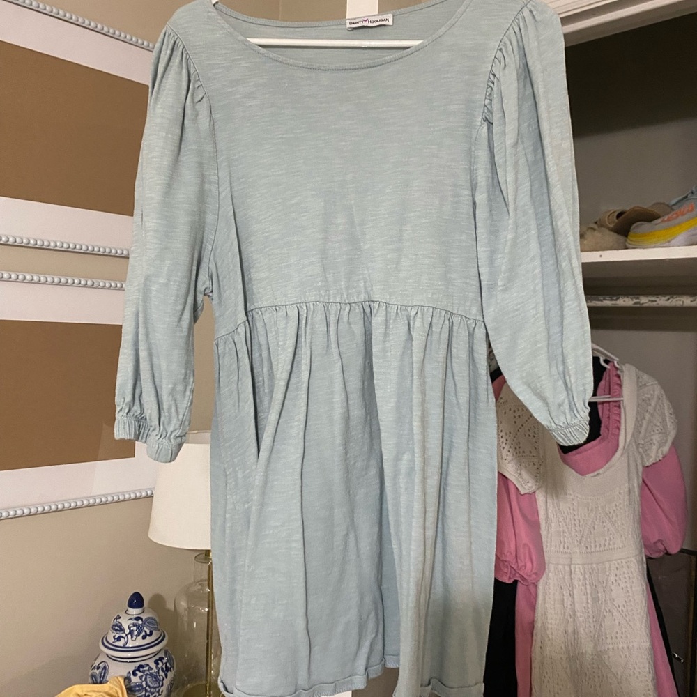 Elegant Light Blue Women's Casual Dress